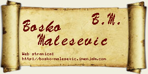 Boško Malešević vizit kartica